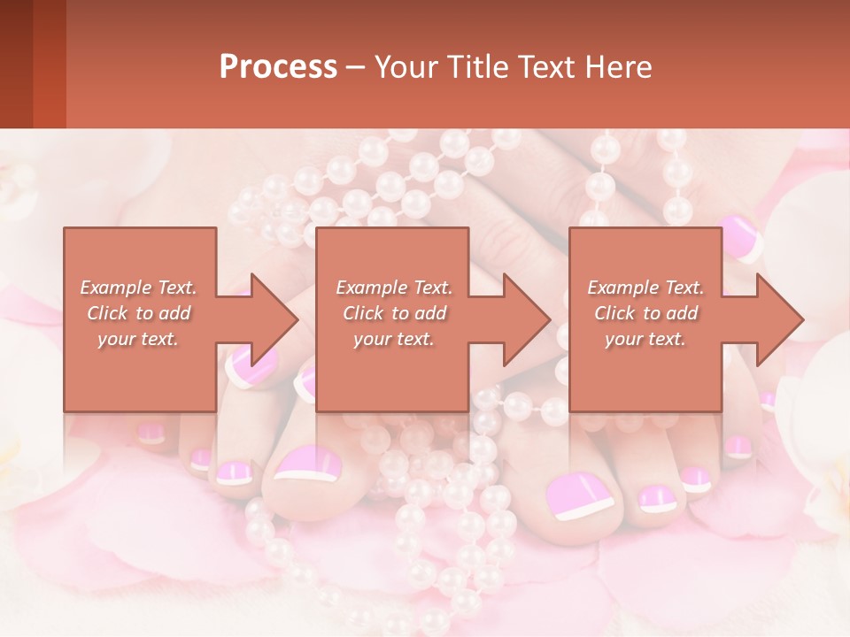 A Woman's Feet With Pink And White Nail Polish PowerPoint Template