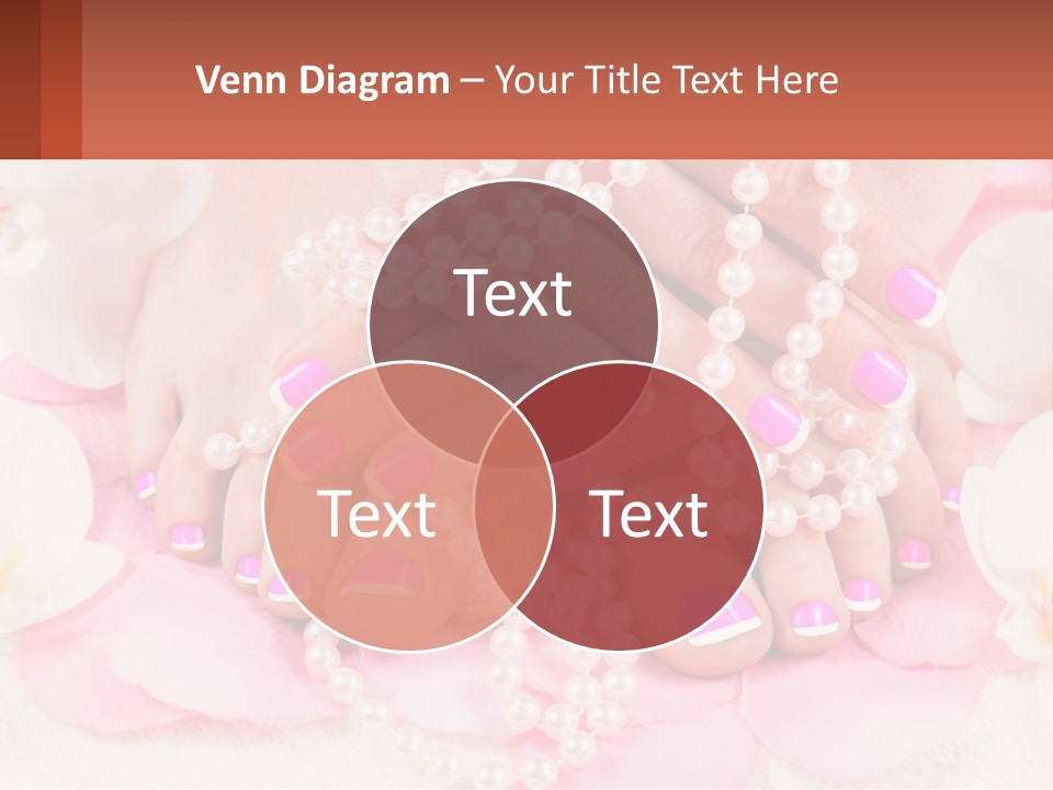 A Woman's Feet With Pink And White Nail Polish PowerPoint Template