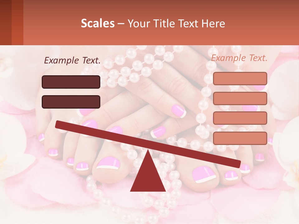 A Woman's Feet With Pink And White Nail Polish PowerPoint Template