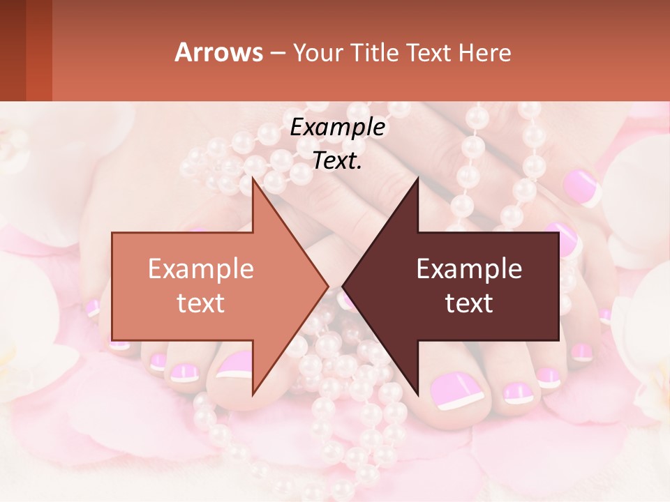 A Woman's Feet With Pink And White Nail Polish PowerPoint Template