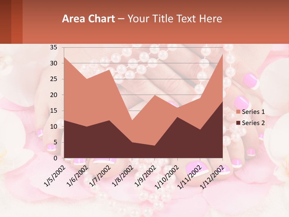 A Woman's Feet With Pink And White Nail Polish PowerPoint Template