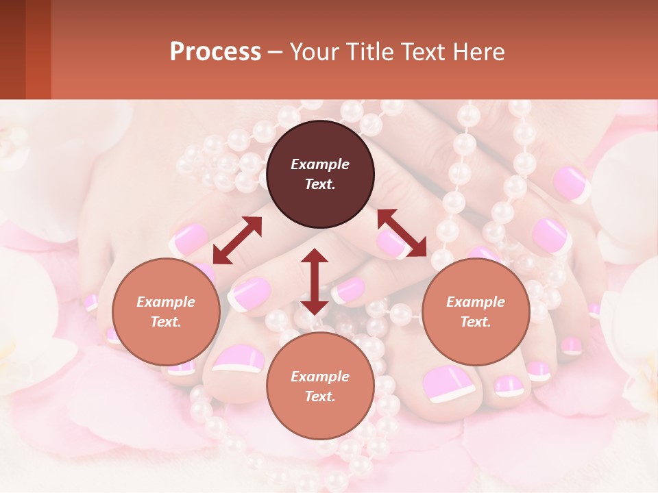 A Woman's Feet With Pink And White Nail Polish PowerPoint Template