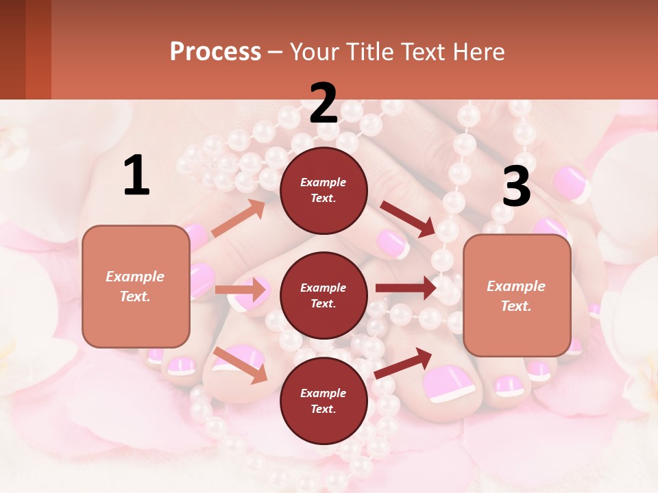 A Woman's Feet With Pink And White Nail Polish PowerPoint Template