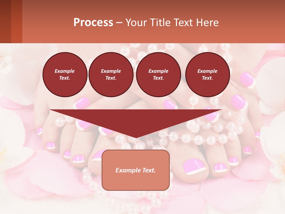 A Woman's Feet With Pink And White Nail Polish PowerPoint Template