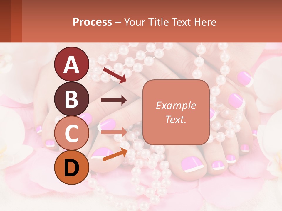 A Woman's Feet With Pink And White Nail Polish PowerPoint Template