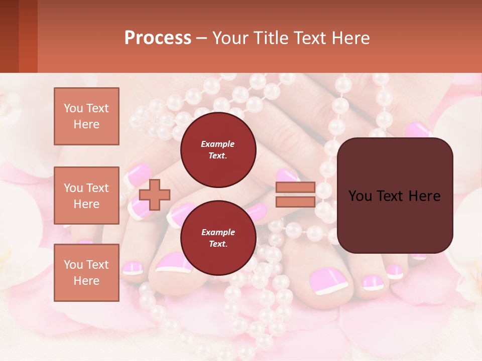 A Woman's Feet With Pink And White Nail Polish PowerPoint Template