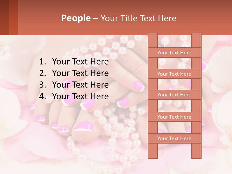 A Woman's Feet With Pink And White Nail Polish PowerPoint Template
