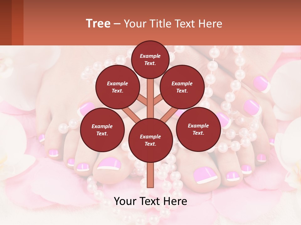 A Woman's Feet With Pink And White Nail Polish PowerPoint Template