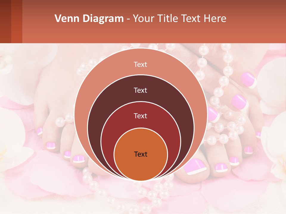 A Woman's Feet With Pink And White Nail Polish PowerPoint Template