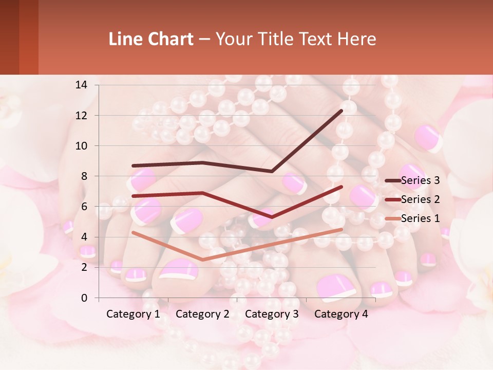 A Woman's Feet With Pink And White Nail Polish PowerPoint Template