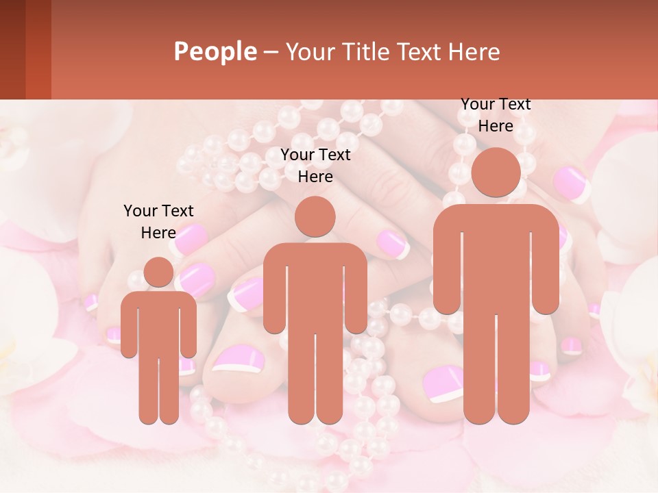 A Woman's Feet With Pink And White Nail Polish PowerPoint Template