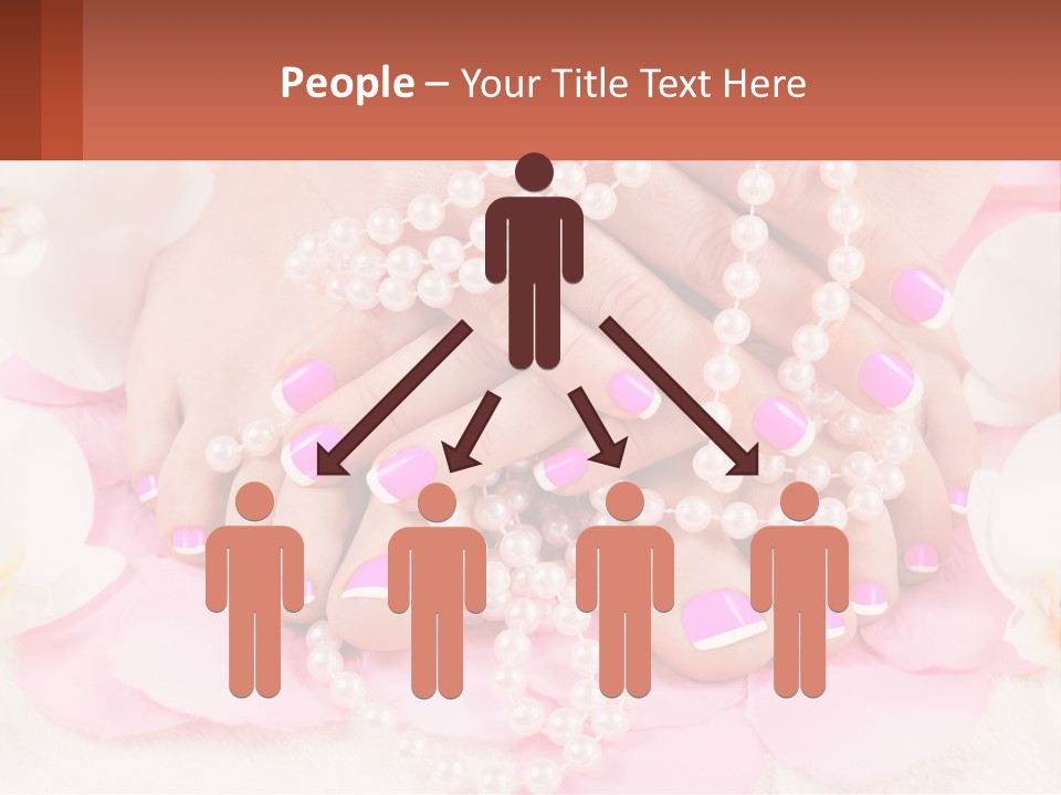 A Woman's Feet With Pink And White Nail Polish PowerPoint Template