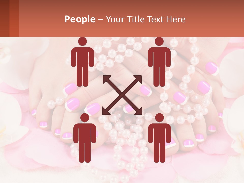 A Woman's Feet With Pink And White Nail Polish PowerPoint Template
