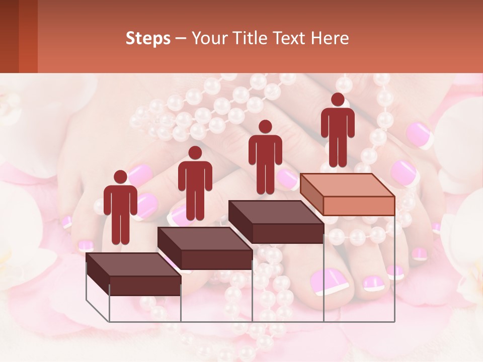 A Woman's Feet With Pink And White Nail Polish PowerPoint Template