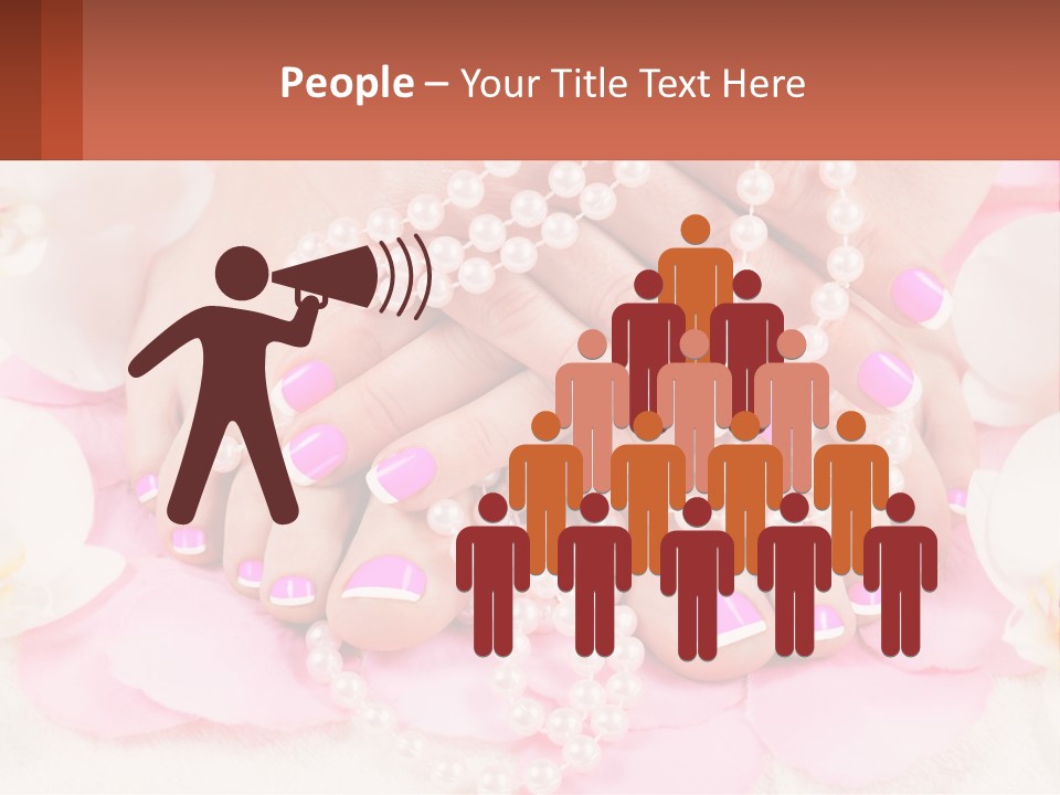 A Woman's Feet With Pink And White Nail Polish PowerPoint Template