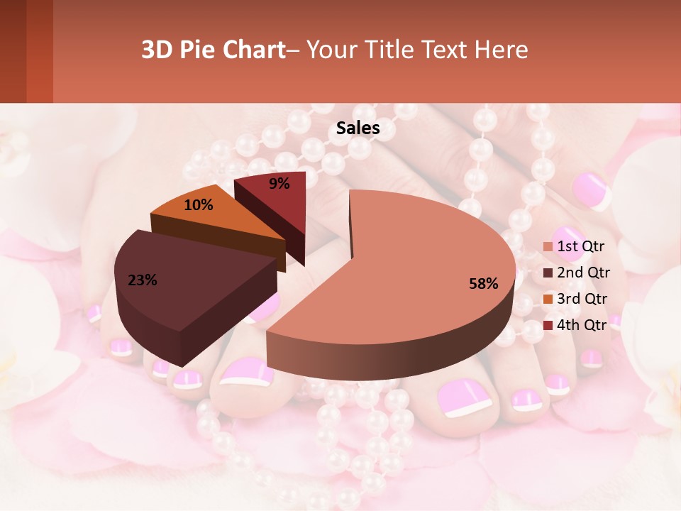 A Woman's Feet With Pink And White Nail Polish PowerPoint Template