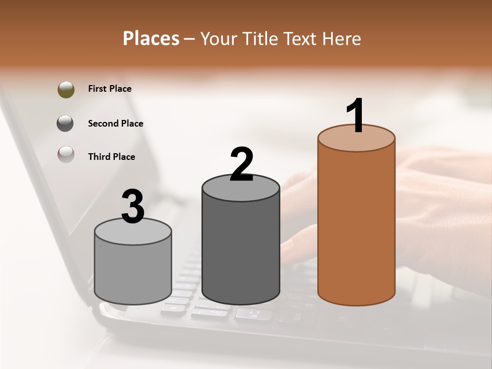 A Person Typing On A Laptop On A Table PowerPoint Template