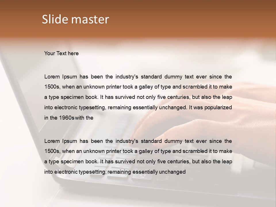 A Person Typing On A Laptop On A Table PowerPoint Template