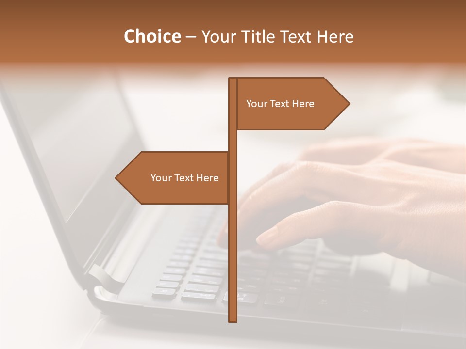 A Person Typing On A Laptop On A Table PowerPoint Template