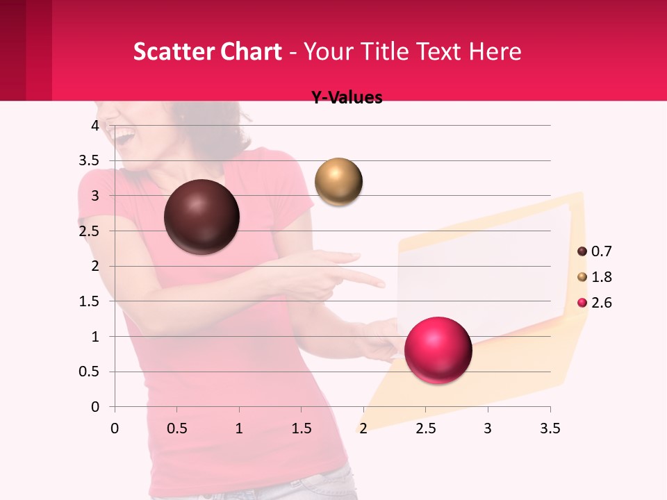A Woman Holding A Yellow Folder And Pointing At It PowerPoint Template