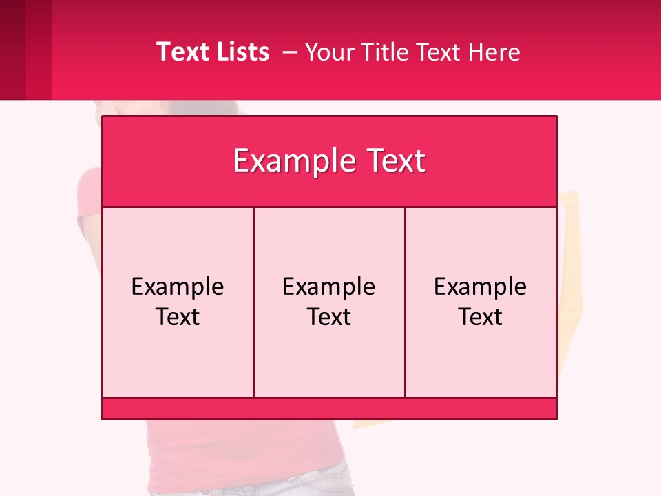 A Woman Holding A Yellow Folder And Pointing At It PowerPoint Template