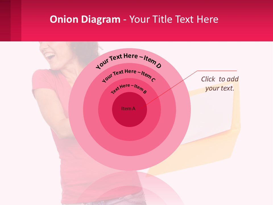 A Woman Holding A Yellow Folder And Pointing At It PowerPoint Template
