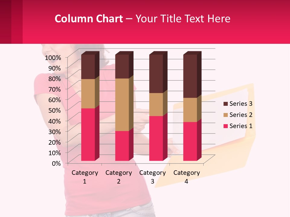 A Woman Holding A Yellow Folder And Pointing At It PowerPoint Template