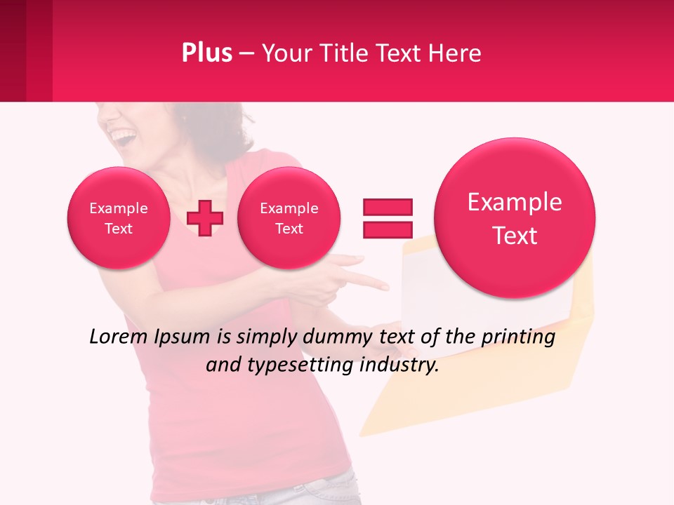 A Woman Holding A Yellow Folder And Pointing At It PowerPoint Template