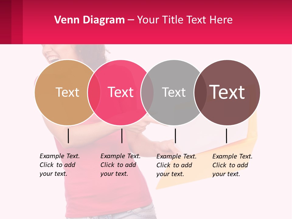 A Woman Holding A Yellow Folder And Pointing At It PowerPoint Template