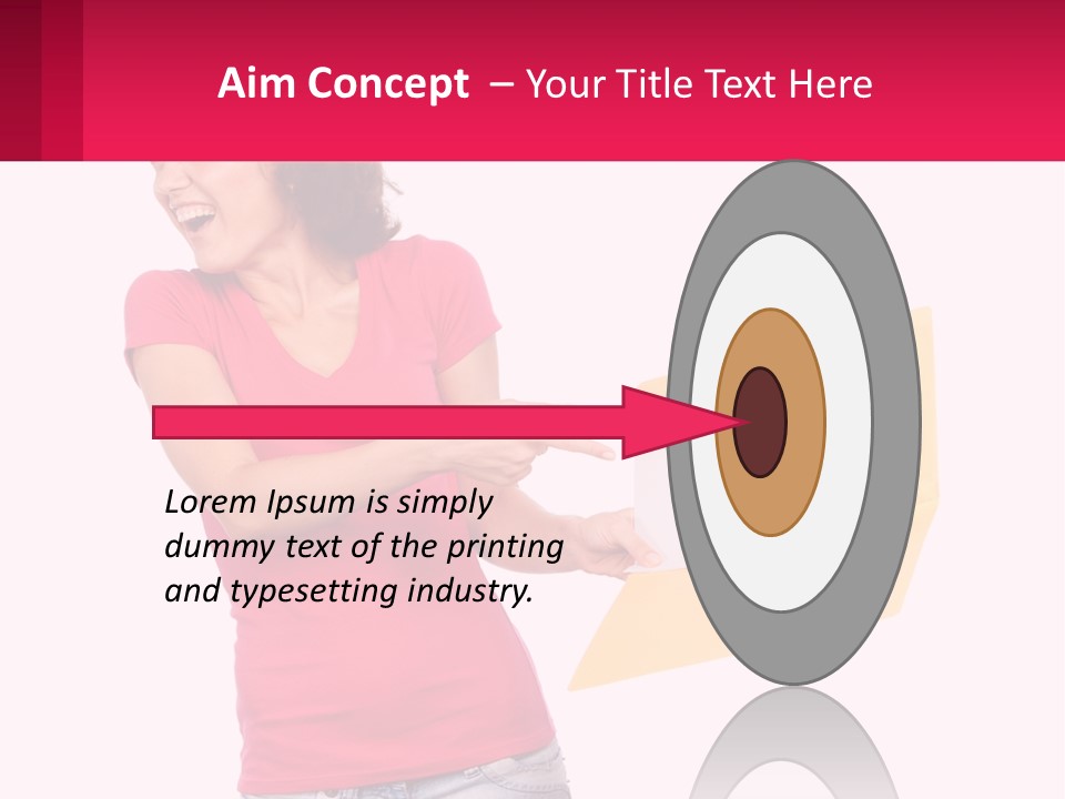 A Woman Holding A Yellow Folder And Pointing At It PowerPoint Template