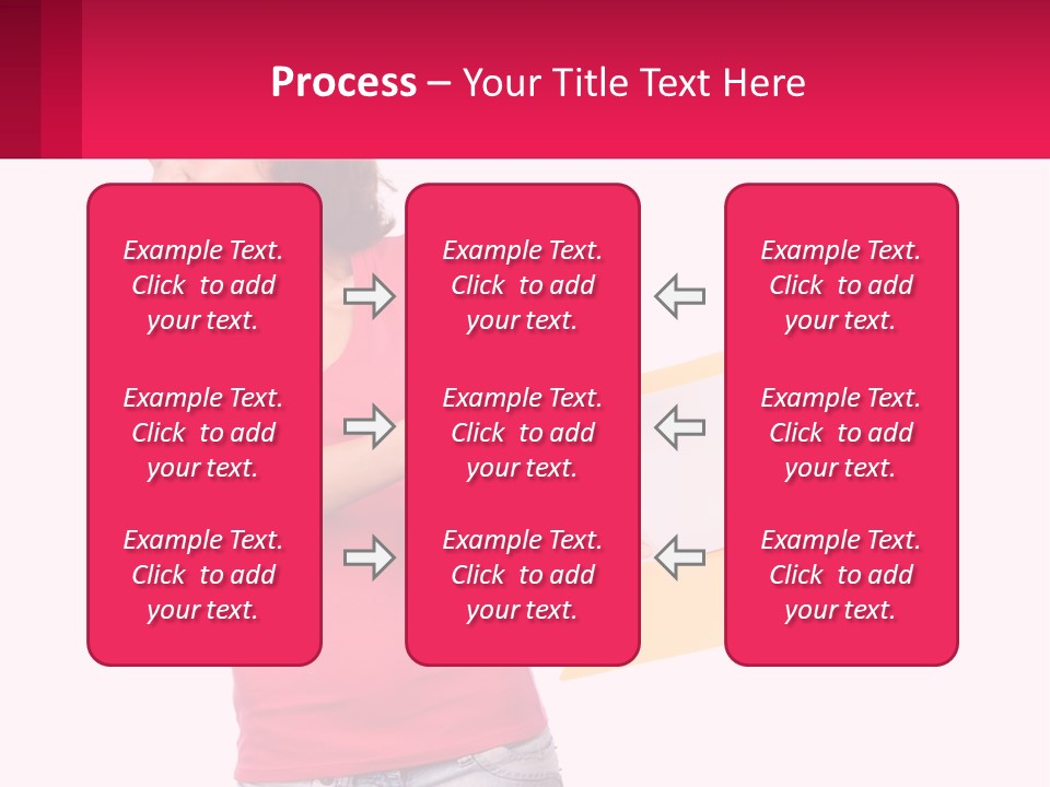 A Woman Holding A Yellow Folder And Pointing At It PowerPoint Template
