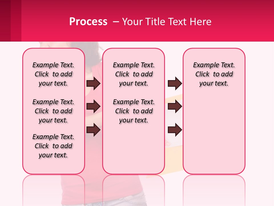 A Woman Holding A Yellow Folder And Pointing At It PowerPoint Template