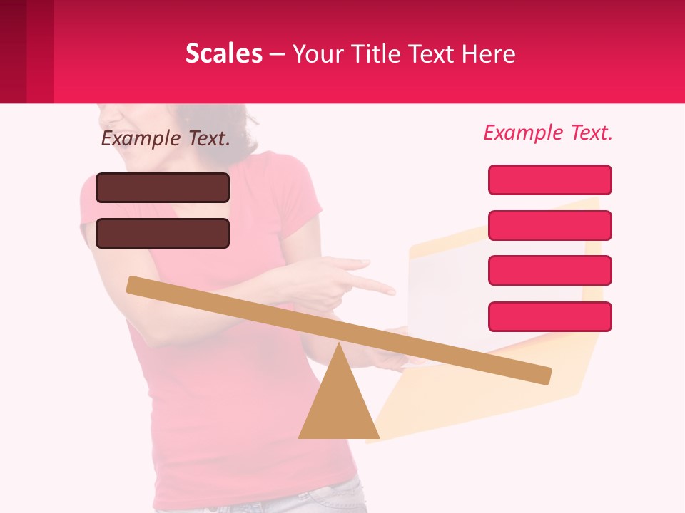 A Woman Holding A Yellow Folder And Pointing At It PowerPoint Template