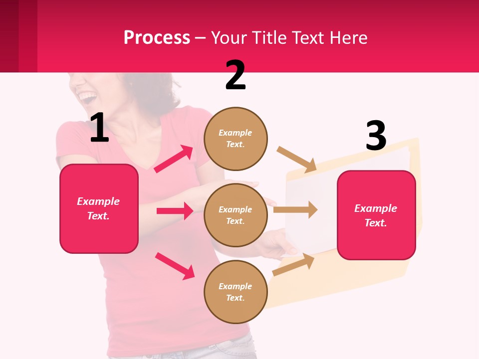 A Woman Holding A Yellow Folder And Pointing At It PowerPoint Template