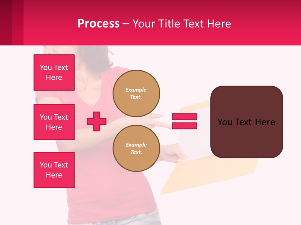 A Woman Holding A Yellow Folder And Pointing At It PowerPoint Template