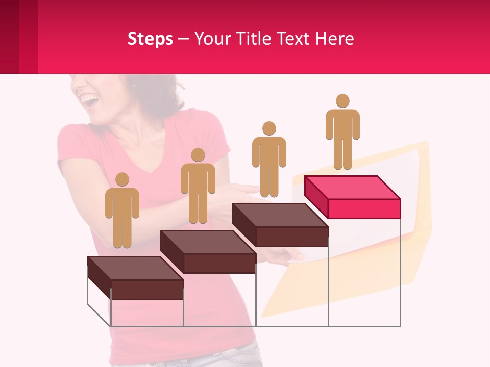 A Woman Holding A Yellow Folder And Pointing At It PowerPoint Template