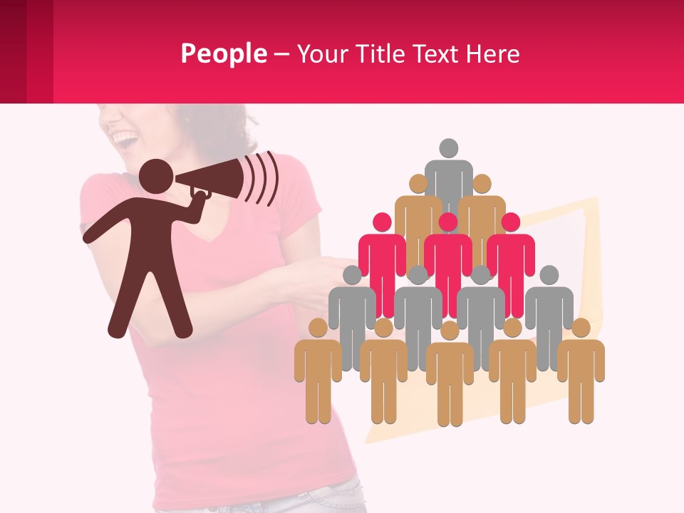 A Woman Holding A Yellow Folder And Pointing At It PowerPoint Template