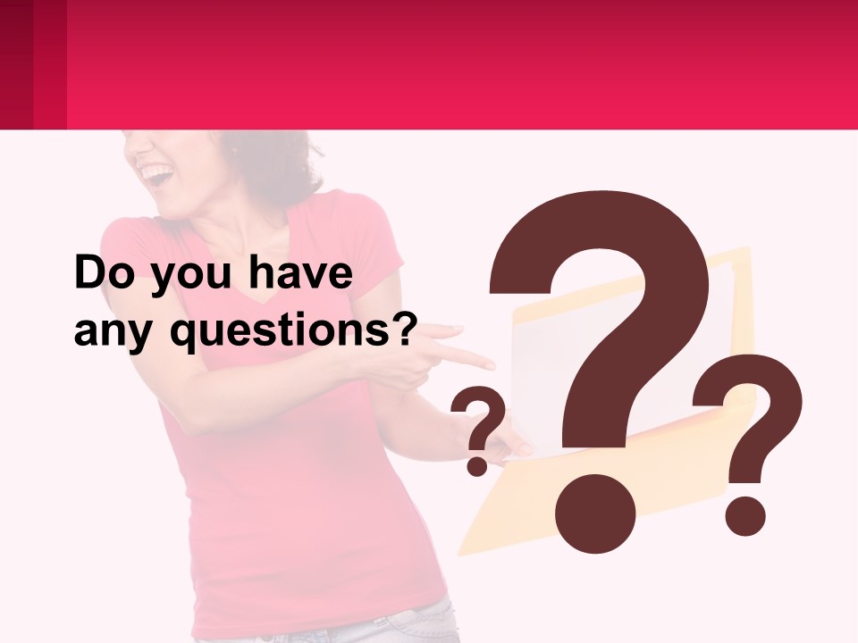 A Woman Holding A Yellow Folder And Pointing At It PowerPoint Template