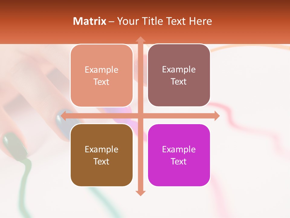 A Woman's Hand With Colorful Nail Polish On It PowerPoint Template