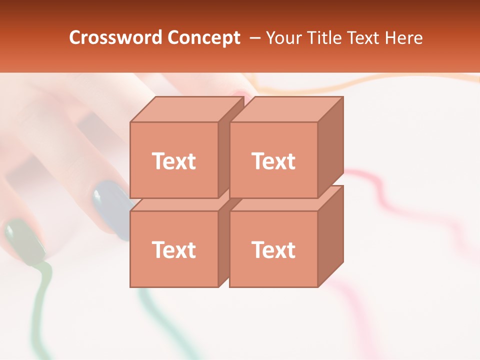 A Woman's Hand With Colorful Nail Polish On It PowerPoint Template