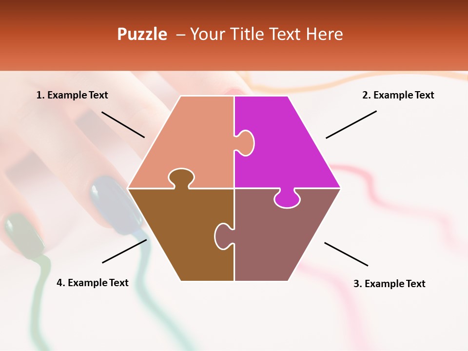 A Woman's Hand With Colorful Nail Polish On It PowerPoint Template