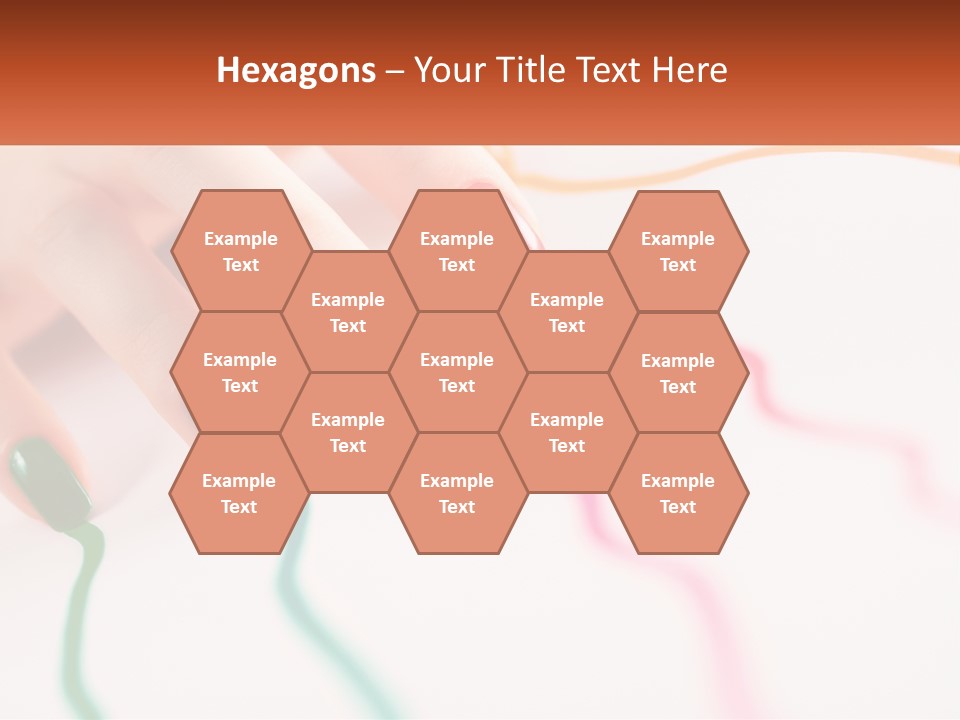 A Woman's Hand With Colorful Nail Polish On It PowerPoint Template