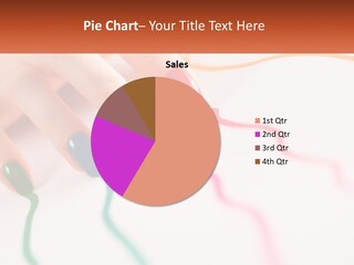 A Woman's Hand With Colorful Nail Polish On It PowerPoint Template