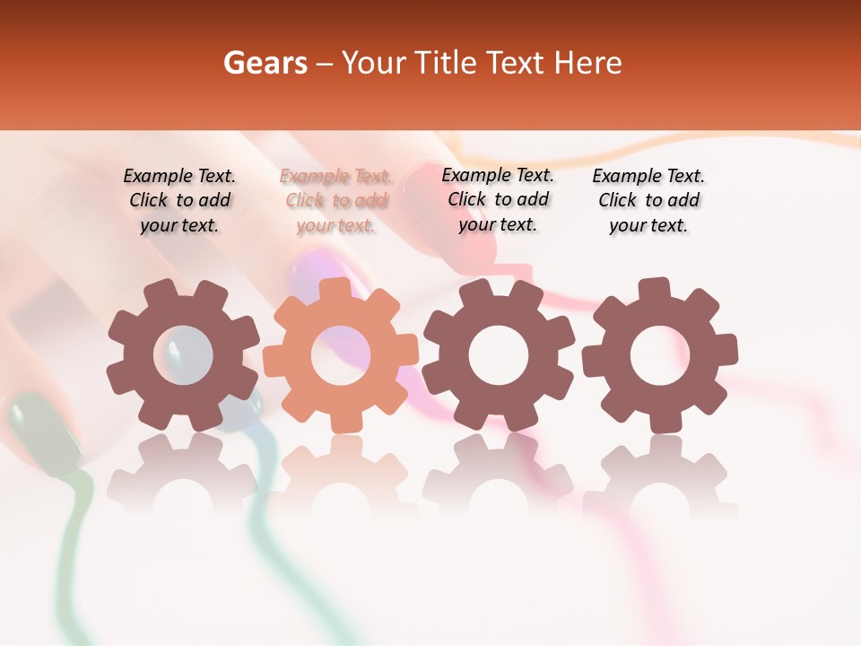 A Woman's Hand With Colorful Nail Polish On It PowerPoint Template