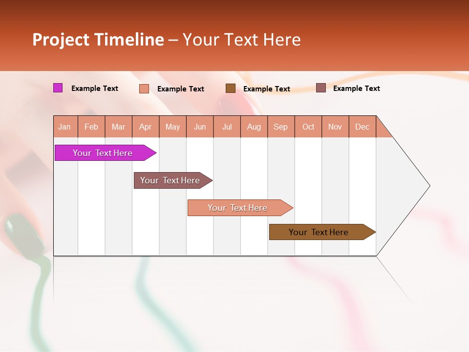 A Woman's Hand With Colorful Nail Polish On It PowerPoint Template