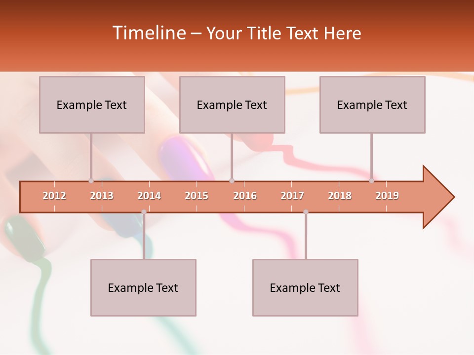 A Woman's Hand With Colorful Nail Polish On It PowerPoint Template
