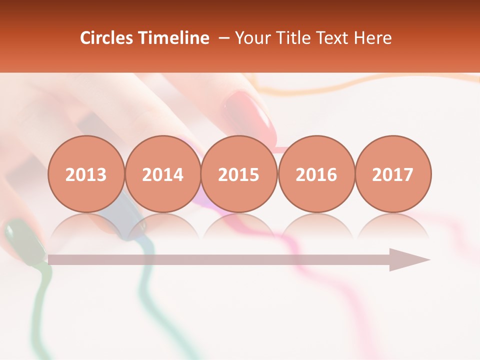 A Woman's Hand With Colorful Nail Polish On It PowerPoint Template