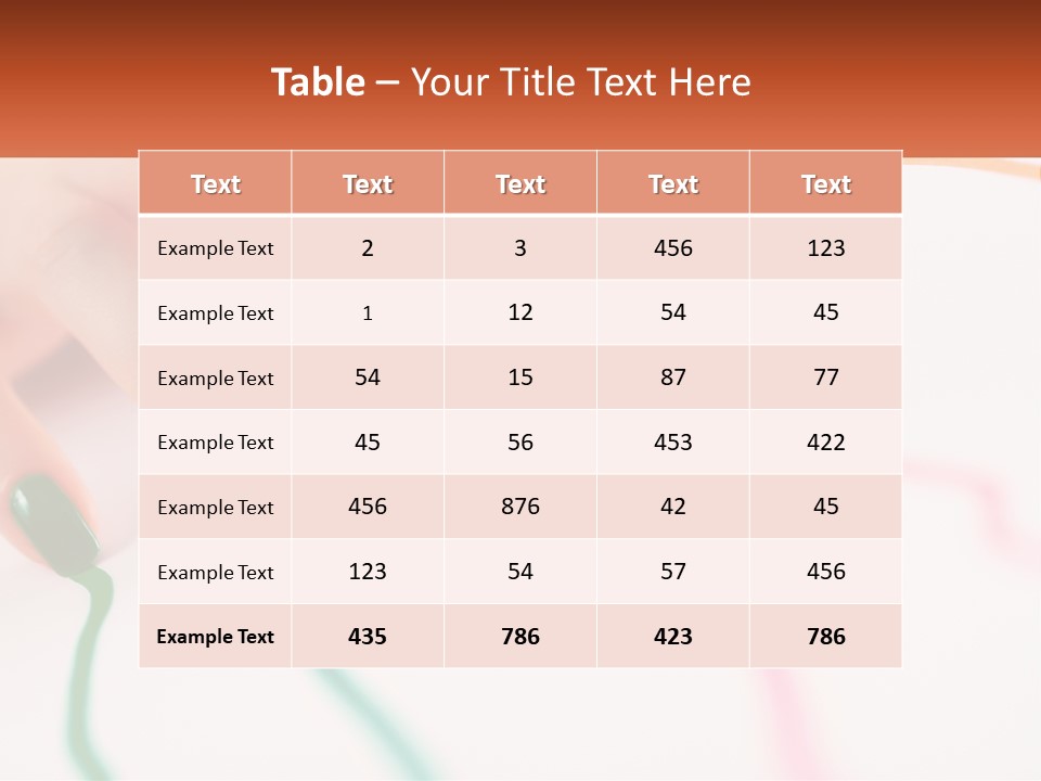 A Woman's Hand With Colorful Nail Polish On It PowerPoint Template