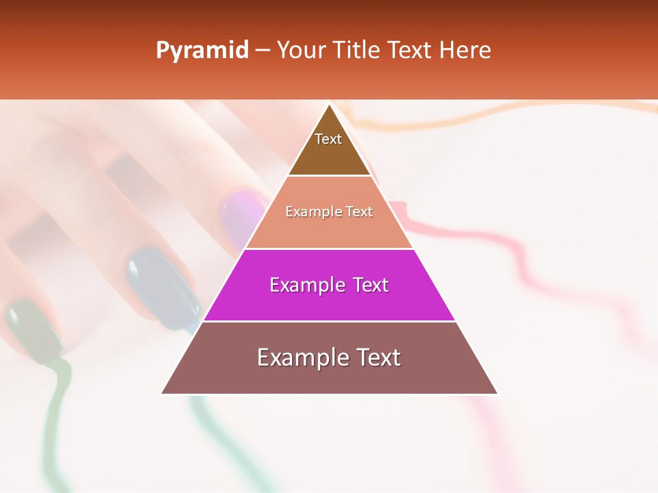 A Woman's Hand With Colorful Nail Polish On It PowerPoint Template