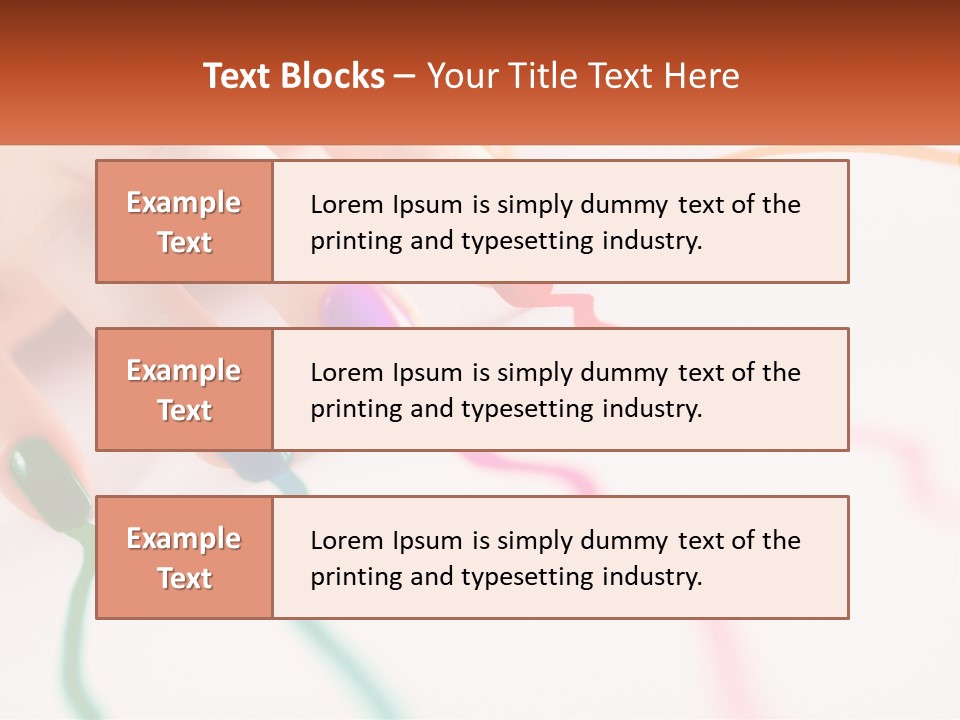 A Woman's Hand With Colorful Nail Polish On It PowerPoint Template